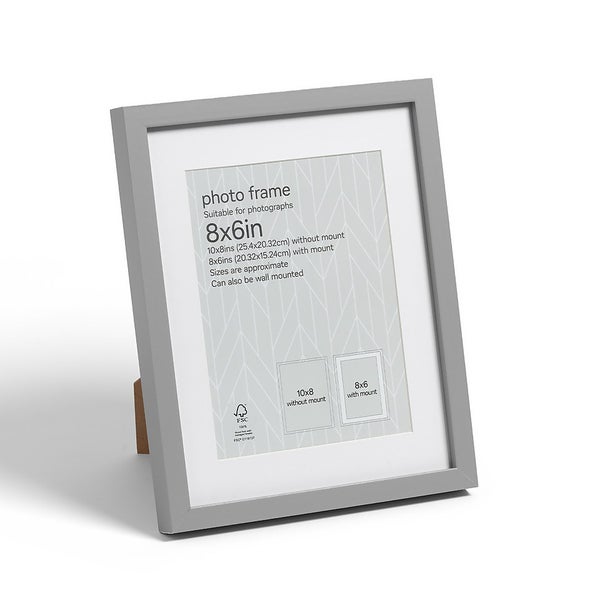 Box Photo Frame 8x6" Grey Homebase