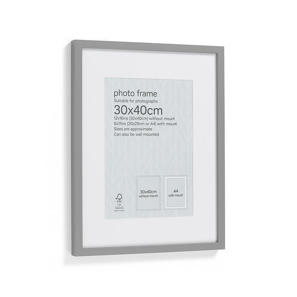 Box Photo Frame 30x40cm Grey Homebase