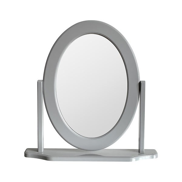 Oval Dressing Table Mirror Grey Homebase