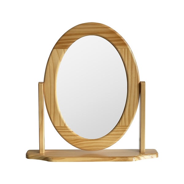 Offer Homebase Mirror/pine/mdf Oval Dressing Table Mirror