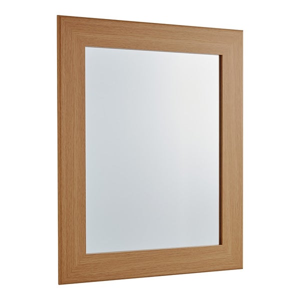 Everett Framed Mirror White Oak 44x54cm Homebase