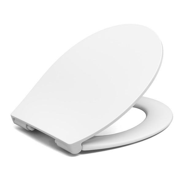 Cedo Oval Slim Plastic Soft Close Toilet Seat White Homebase