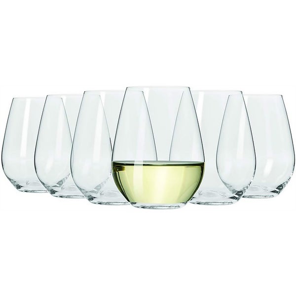 Maxwell & Williams Vino Set of 6 400ml Stemless White Wine Glasses
