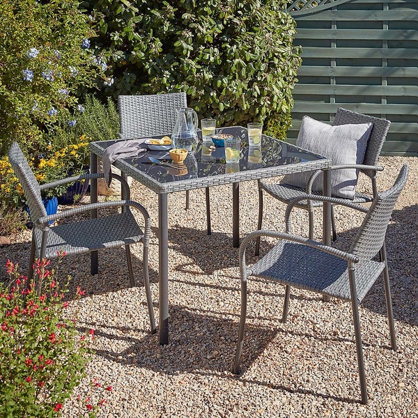Bambrick 4 Seater Garden Dining Set Homebase