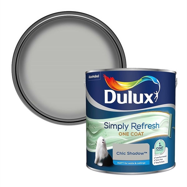 Dulux Simply Refresh One Coat Matt Emulsion Paint Chic Shadow 2.5L