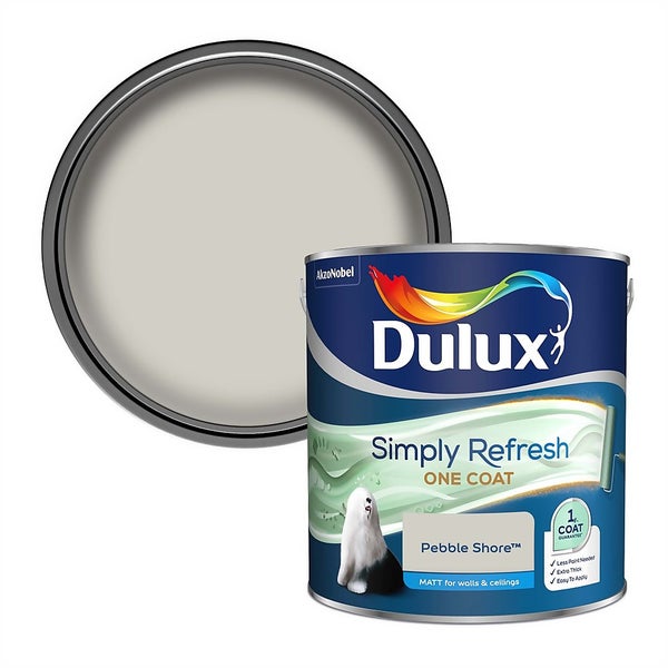 Dulux Simply Refresh One Coat Matt Emulsion Paint Pebble Shore 2.5L