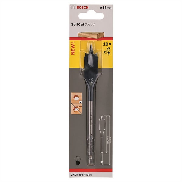 SelfCut Speed Flat Drill Bit Hex 18 x 152 Homebase