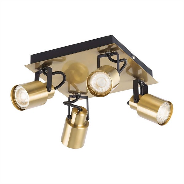 Lucy 4 Lamp Spotlight Bar Gold & Black Homebase