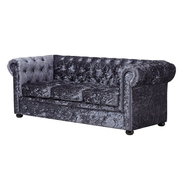 Offer Homebase Chesterfield Crushed Velvet 3 Seater Sofa