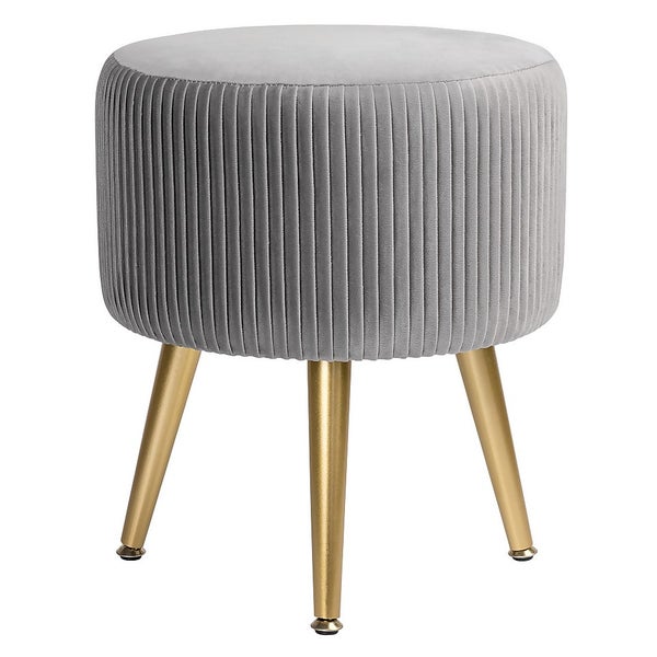 Offer Homebase Pearl Pleated Stool Grey Homebase