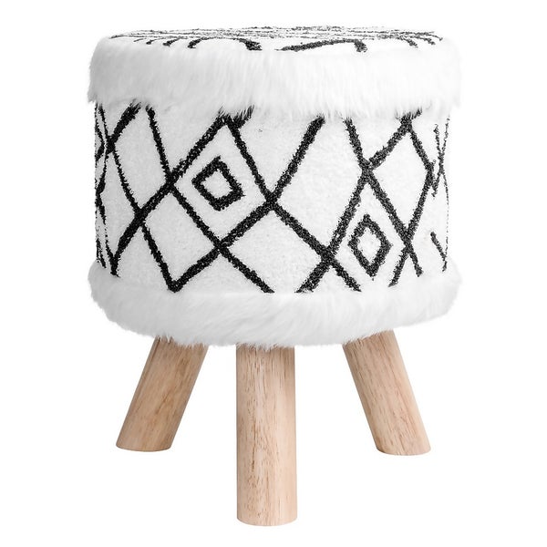 Offer Homebase Fiona Faux Fur Trim Stool Homebase
