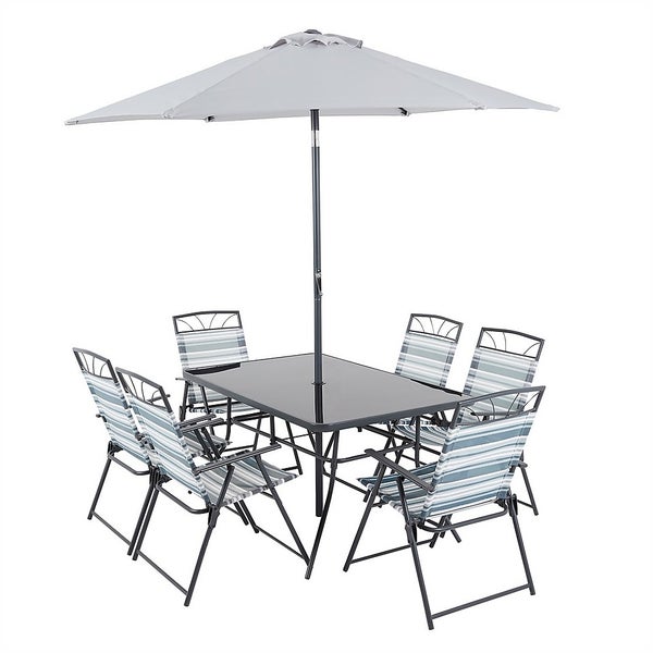 Wexfordly 6 Seater Metal Garden Furniture Dining Set Homebase