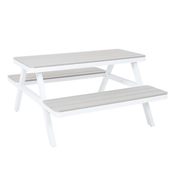 Offer Homebase Metal/polywood Picnic Bench White Homebase