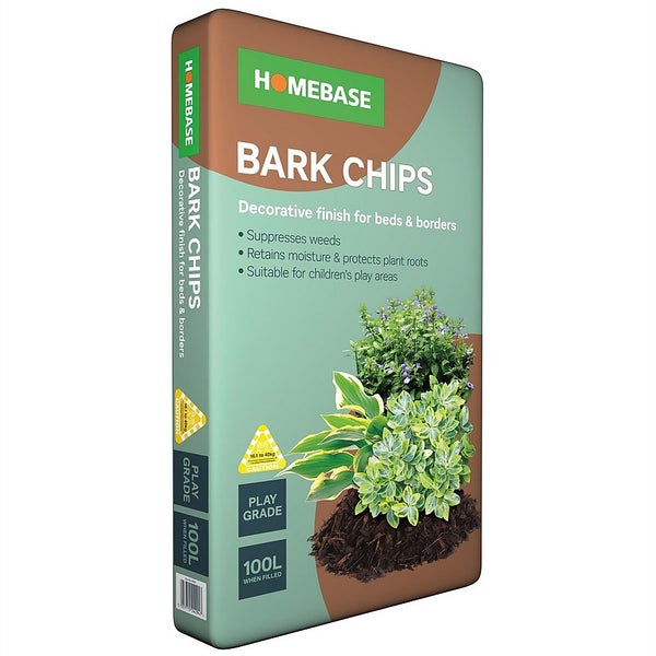 Homebase Bark Chips 100L Bag Homebase