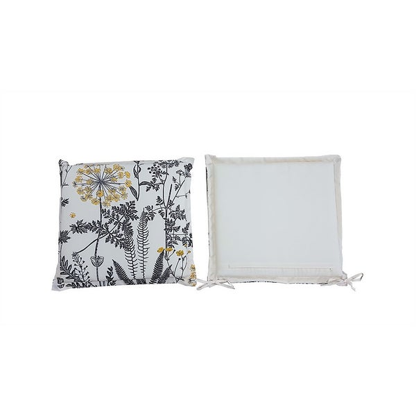 Homebase Outdoor Seat Pad Cushions in Floral Grey (Pack of 2) Homebase