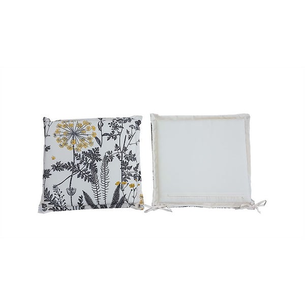 Homebase Outdoor Seat Pad Cushions in Floral Natural (Pack of 2