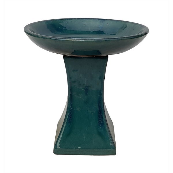 Chiswick Green Glazed Bird Bath Homebase