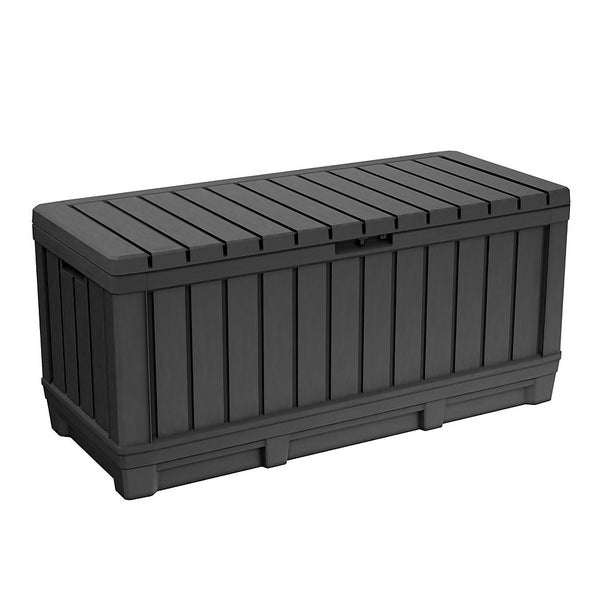 Keter Kentwood Outdoor Garden Storage Box 350L Graphite Homebase