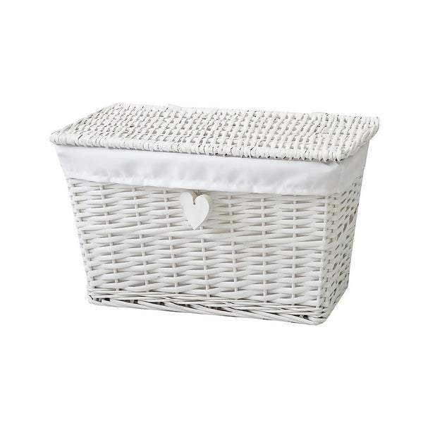 White Willow Lined Medium Storage Basket Homebase