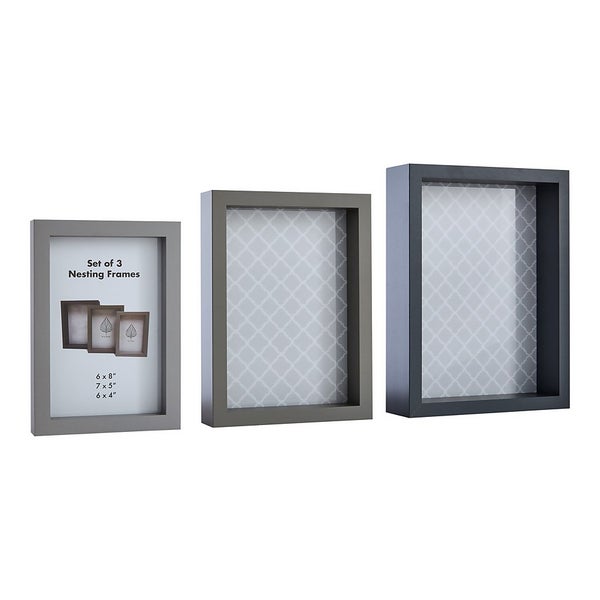 Offer Homebase Set of 3 Frame Grey Homebase