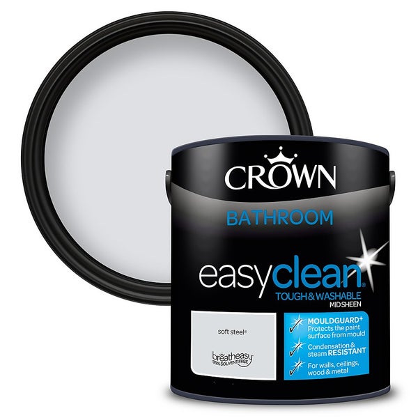 Offer Homebase Crown Easyclean Bathroom Paint Soft Steel