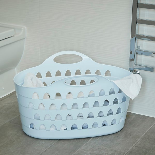 Flexi Laundry Basket White Homebase