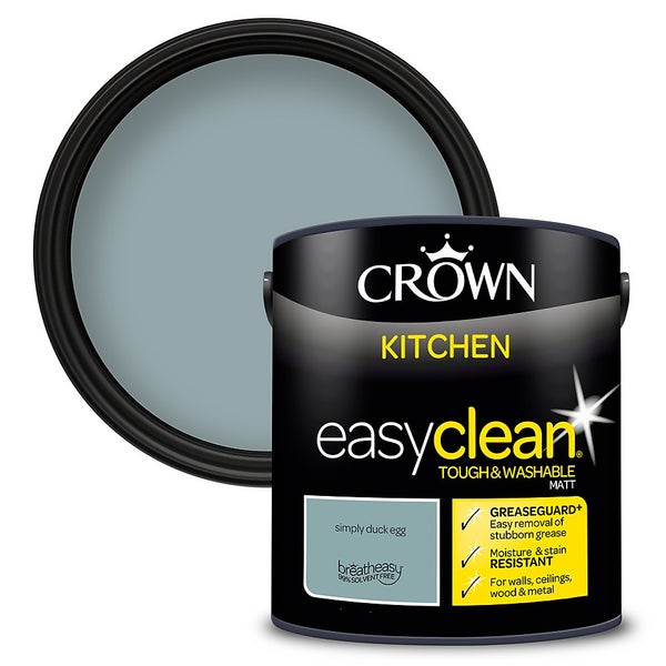 Crown Easyclean Kitchen Paint Simply Duck Egg 2.5L Homebase