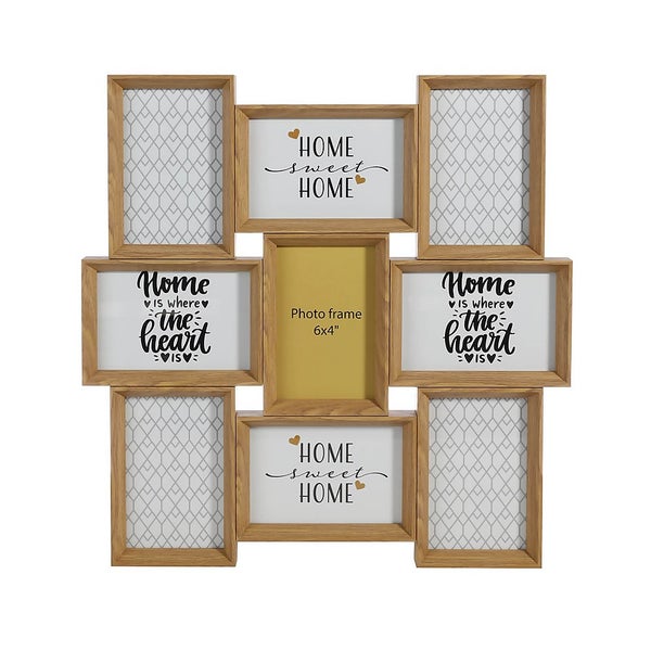 Offer Homebase Wood Multi Aperture Frame Oak Homebase