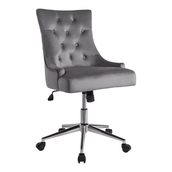 Cressida Velvet Office Chair - Grey | Homebase