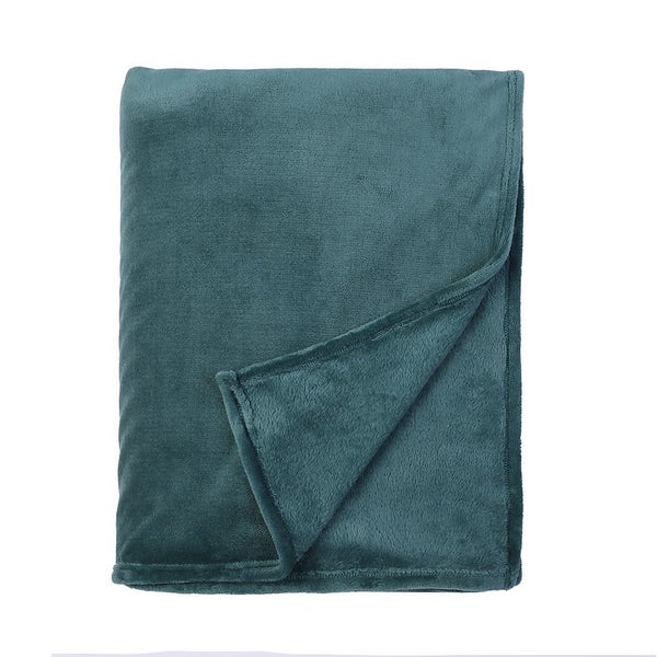 Fleece Throw Teal 120x150cm Homebase