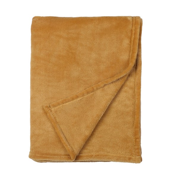 Fleece Throw 150x200cm Ochre Homebase