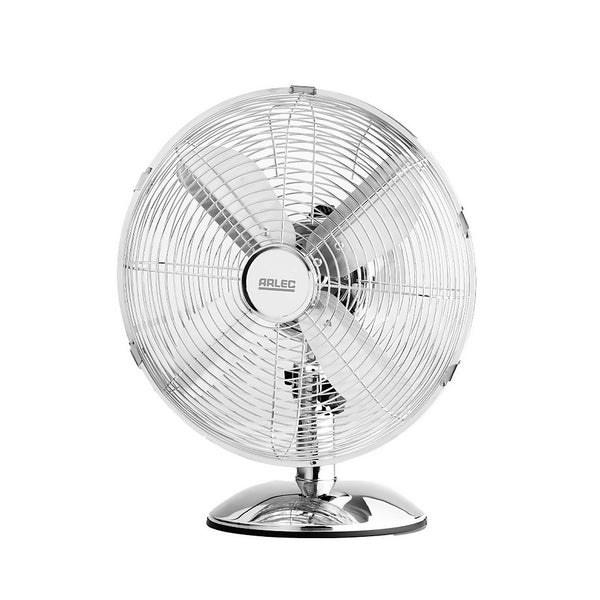 12 Inch Metal Desk Fan Chrome Homebase