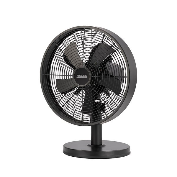 12 Inch Metal Desk Fan Matt Black Homebase