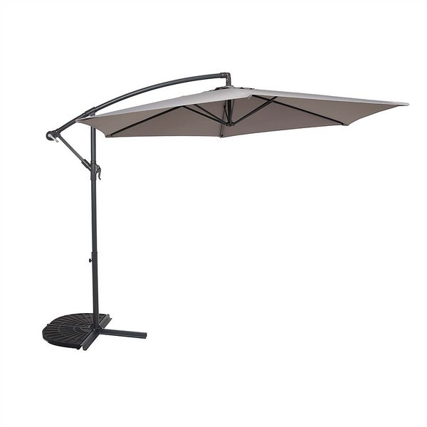 3m Overhanging Parasol Light Grey Homebase