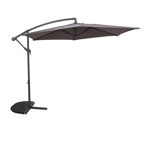 Offer Homebase Parasol 3m Overhanging Dark Grey Dia.