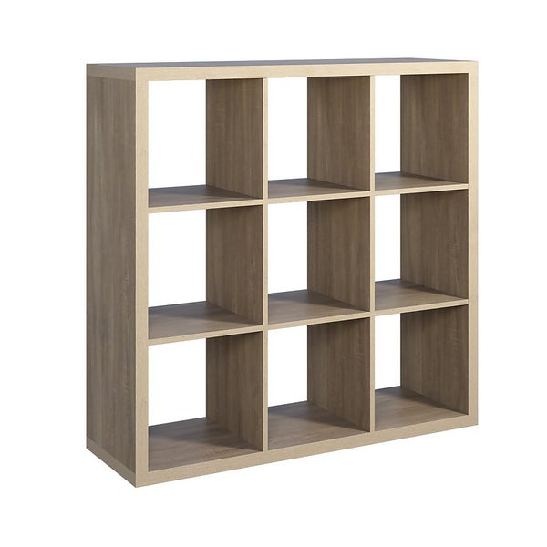 Clever Cube 3x3 Storage Shelving Unit Sanoma Oak Homebase