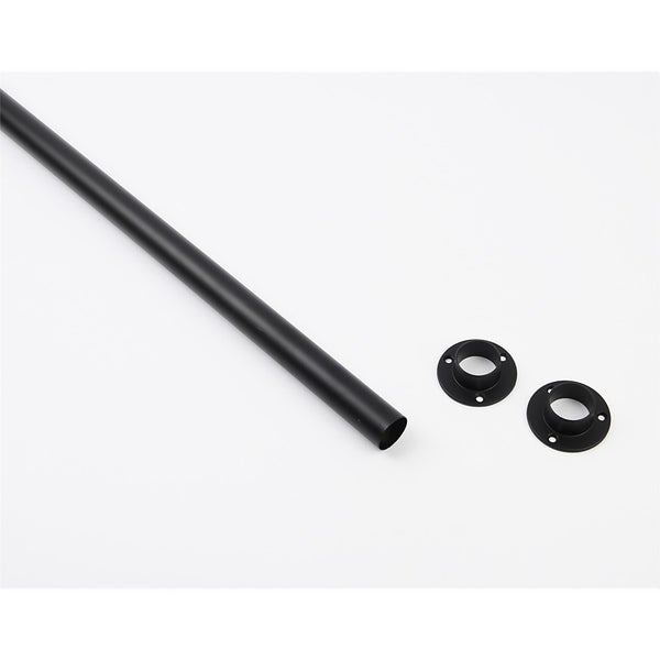 Hanging Rail Kit 25mm 4ft Matt Black Rail and End sockets Homebase