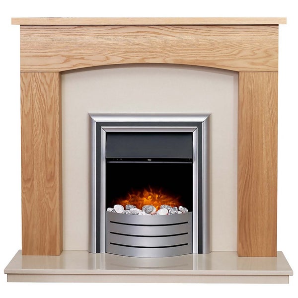 Adam Bretton Fireplace Surround & Lynx Electric Fire with Flat to Wall