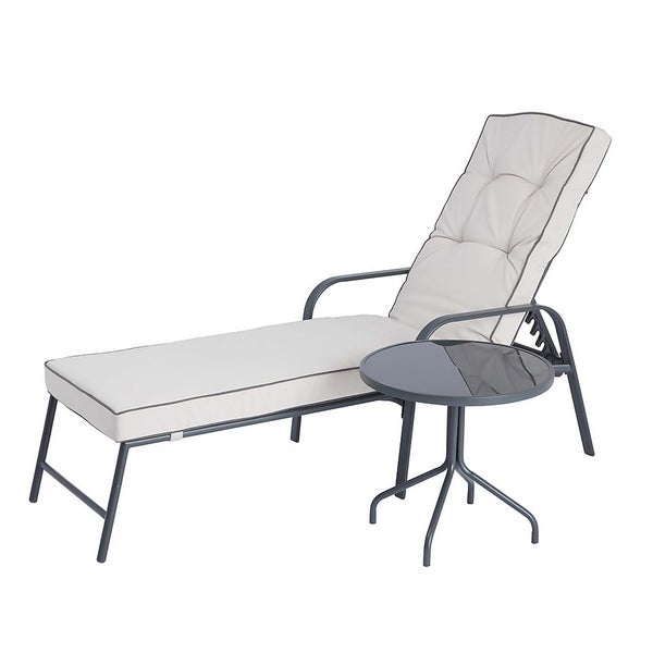 Rowly Sunlounger & Side Table Homebase