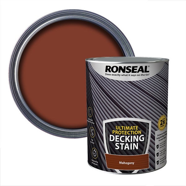 Ronseal Ultimate Protection Decking Stain Rich Mahogany 5L Homebase