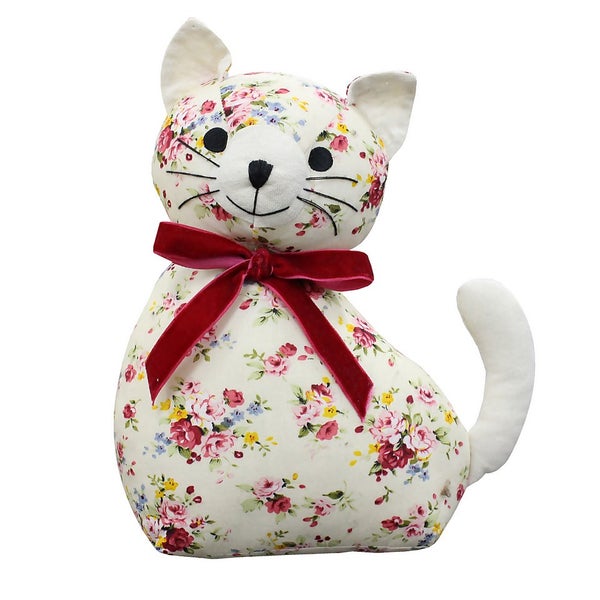 Floral Cat Door Stop Homebase
