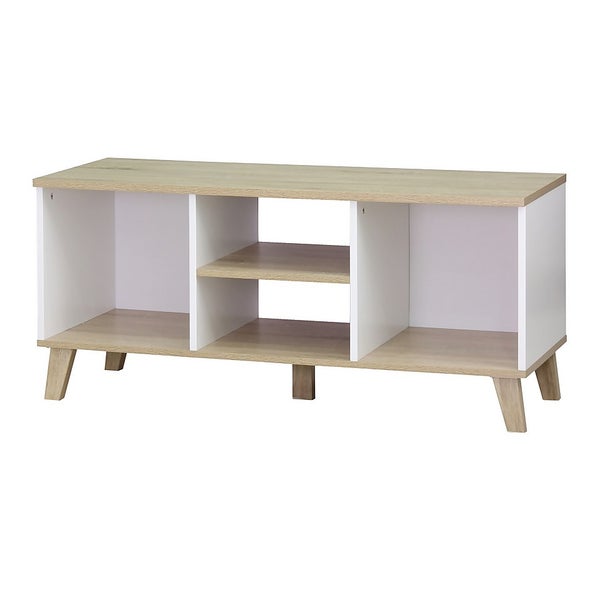 Clever Cube 1x3 Storage Unit with Wooden Legs White & Oak Homebase