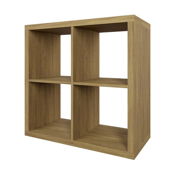 Clever Cube 2x2 Storage Unit Mango Oak Homebase