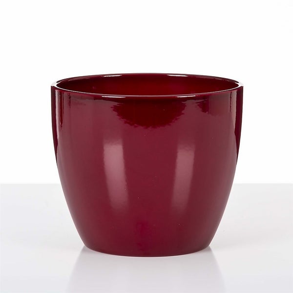 Classic Dark Red Ceramic Pot 22cm Homebase