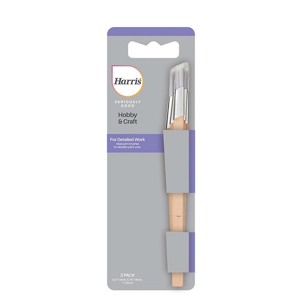 Harris Seriously Good Hobby & Craft Fitch Paint Brushes 3 Pack Homebase