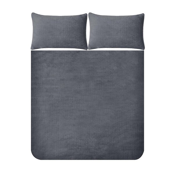 Snuggle Fleece Bedding Set Charcoal Double Homebase