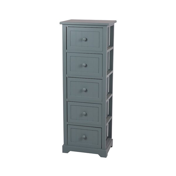 Classic Grey 5 Drawer Bathroom Storage Unit Homebase
