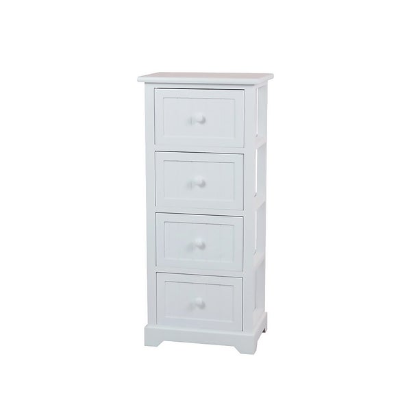Classic White 4 Drawer Bathroom Storage Unit Homebase