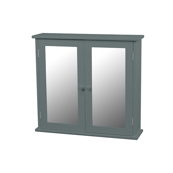 Classic Grey Mirrored Double Door Bathroom Homebase