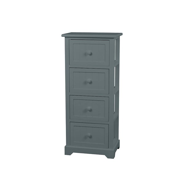Classic Grey 4 Drawer Bathroom Storage Unit Homebase